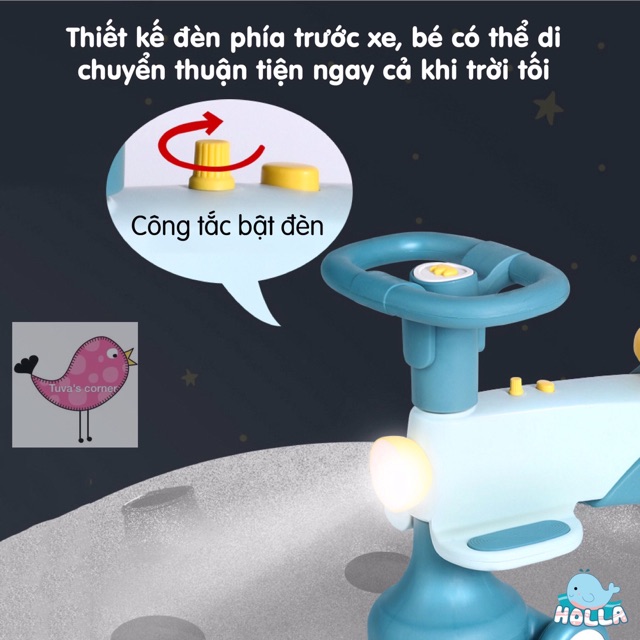 Xe lắc xe chòi chân cho bé Holla 2in1