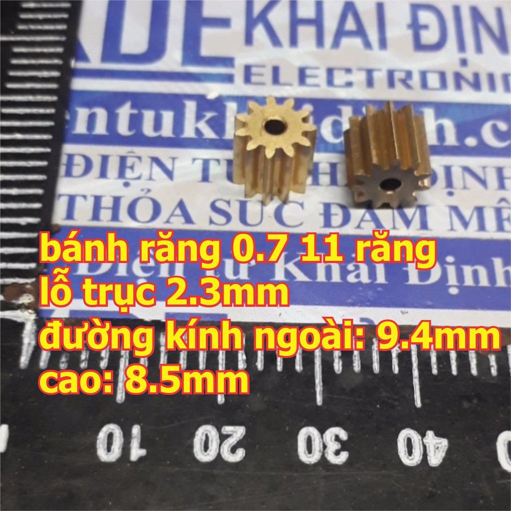 5 cái bánh răng đồng truyền động đầu trục lỗ 2mm / 2.3mm kde2628