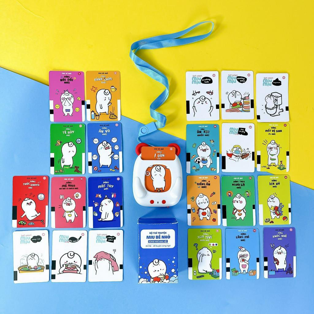 Máy đọc truyện Miu bé nhỏ song ngữ cao cấp đọc truyện kỹ năng sống trước giờ đi ngủ BH 6 tháng Muki
