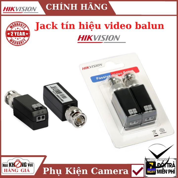 Jack tín hiệu Video Balun Hikvision DS-1H18 dành cho camera