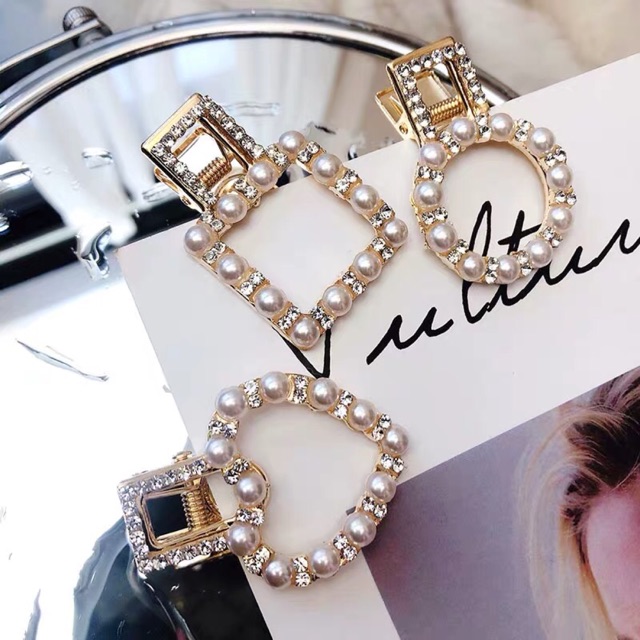 PVN12451 Sét 3 kẹp tóc tròn, vuông, trái tim T2