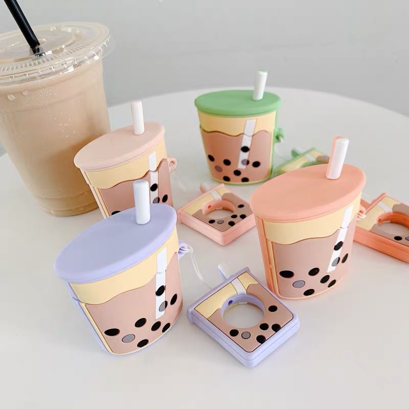 Ốp tai nghe không dây airpods sushi chai nước trà sữa chống trầy xước