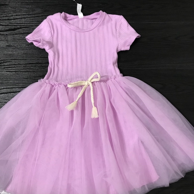 Đầm liền áo bé gái Kid 1-7 tuổi 🌈 Áo váy cotton thun mềm xuất dư 02223