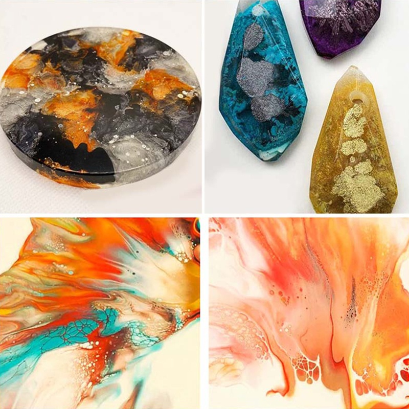 Set 12 Lọ Mực Màu Sắc Sặc Sỡ Làm Nhựa Resin Epoxy Resin