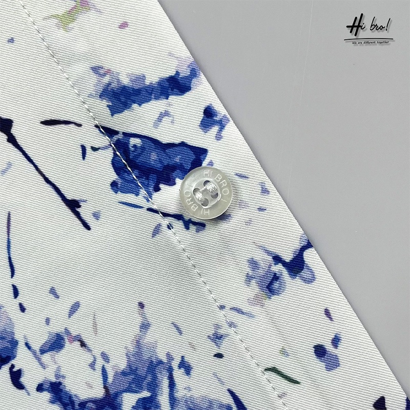 Áo sơ mi nam tay ngắn họa tiết HIBRO chất vải lụa Kate Mỹ cao cấp mềm, mịn, mát không nhăn và không bong tróc - MÃ: H04