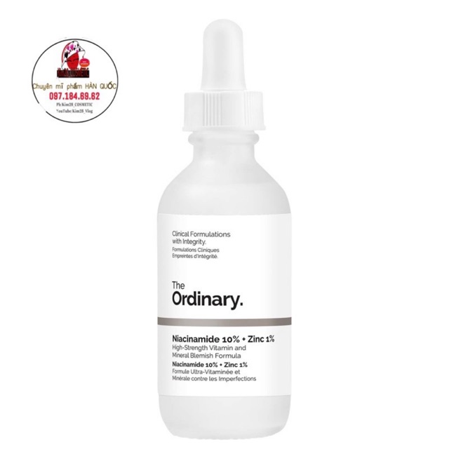 Tinh chất dưỡng trắng giảm thâm mụn The ordinary Niacinamide 10%+zinc