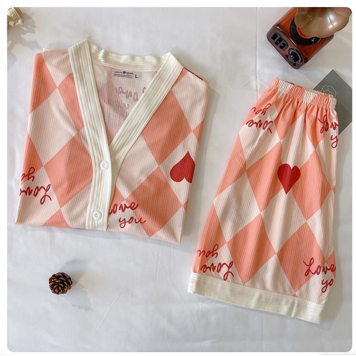Đồ bộ nữ, pijama cotton mặc nhà cổ chữ V dễ thương siêu xinh BN48