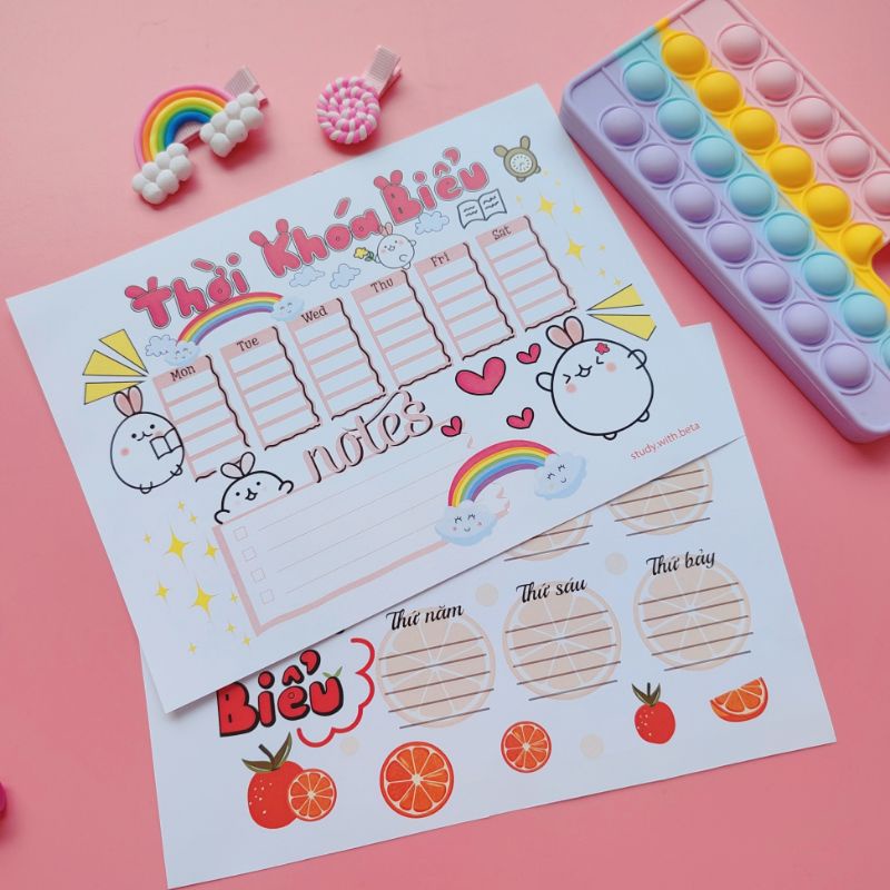 SET 3 THỜI KHOÁ BIỂU đáng yêu đủ mẫu trong 1 bộ