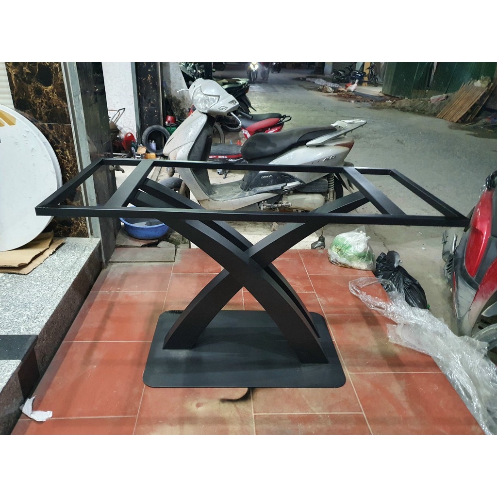 CHÂN BÀN ĂN KHUNG SẮT SƠN TĨNH ĐIỆN phù hợp mặt đá, mặt gỗ