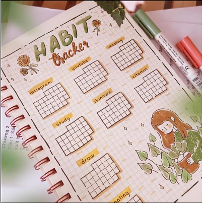 Sổ caro Klong viết thư pháp calligraphy bulletjournal giấy dày xịn hàng chính hãng