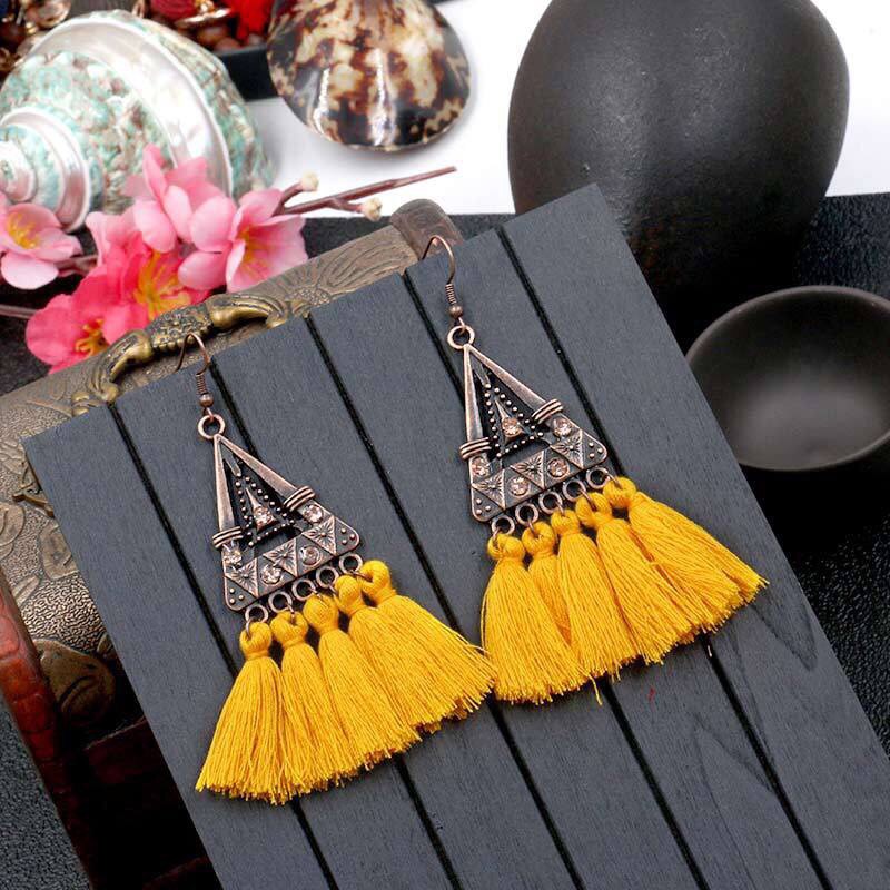 Khuyên tai tua rua hoa tai boho thời trang nữ xinh xắn - Mã HT041