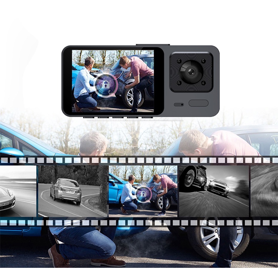 Camera Trước Và Sau DVR 3 Ống Kính 3 Trong 1 HD 1080P Cho Xe Tax Uber