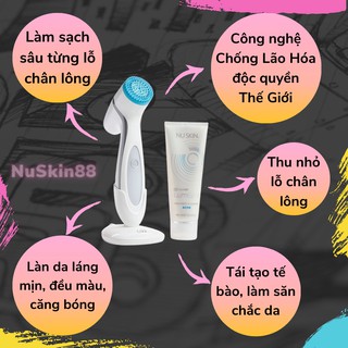 (Bảo Hành 24 Tháng ) Máy Rửa Mặt LumiSpa Nuskin + Sữa rửa mặt