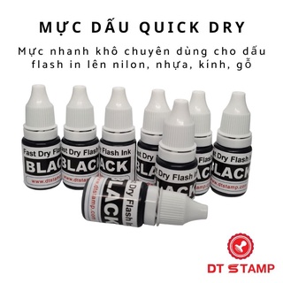 Mực dấu nhanh khô. Mực chuyên dùng in nilon, nhựa, kính, đá, gỗ. Chai 10ml