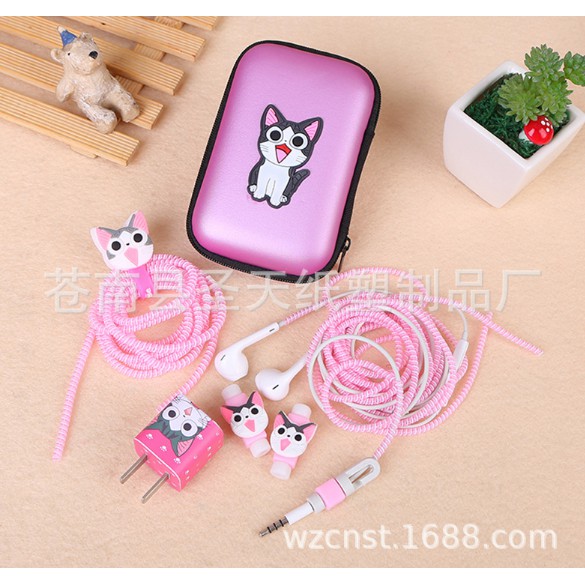 Bộ thu gọn tai nghe, cáp sạc kèm box đựng | WebRaoVat - webraovat.net.vn