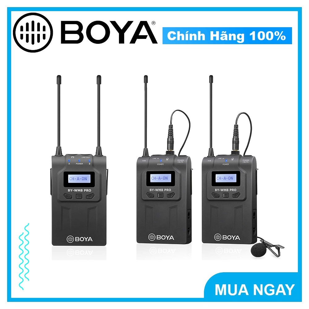 [Mã ELHACE giảm 4% đơn 300K] BOYA BY-WM8 PRO K2 - Mic thu âm không dây dành cho Máy ảnh