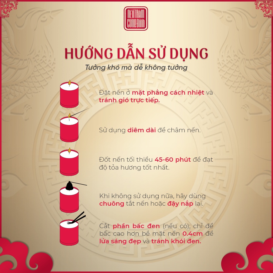 Nến trầm dâng hương cung đình lọ 250gr, an toàn & cao cấp