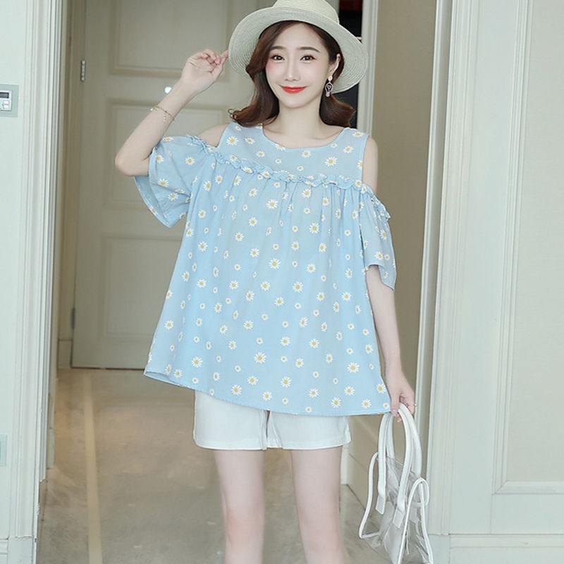 Bộ Đồ Ngủ 2 Món Ngắn Tay Chất Liệu Cotton Dành Cho Bà Bầu