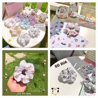 Scunchies buộc tóc in hình siêu cute 😍😍(giao hàng ngẫu nhiên )