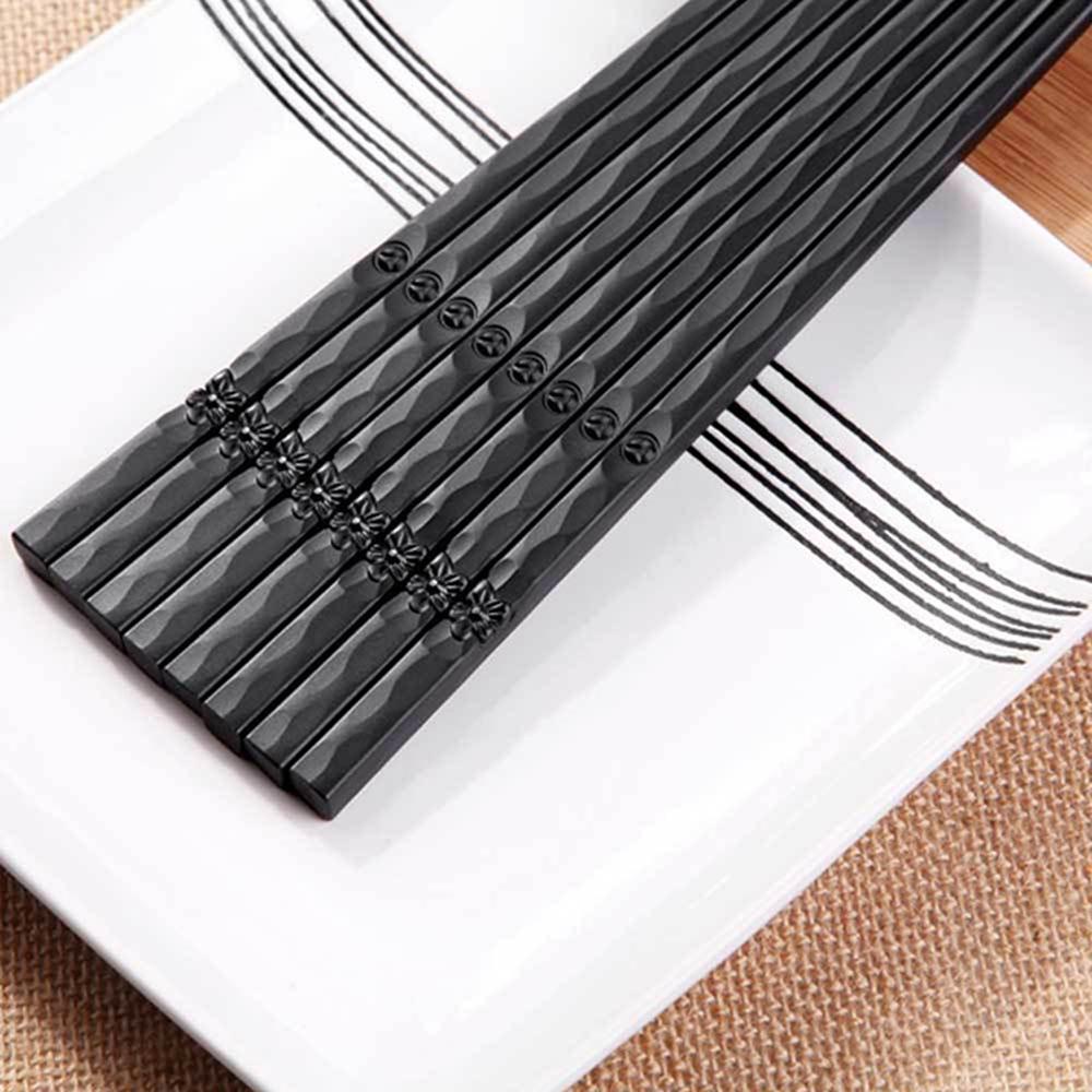 Đũa Hợp Kim Màu Đen Chống Trượt Phong Cách Nhật Bản