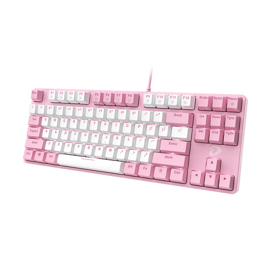 Bàn Phím Cơ DareU EK87 Pink White Multi LED Brown/Red/Blue Switch - Hàng Chính Hãng