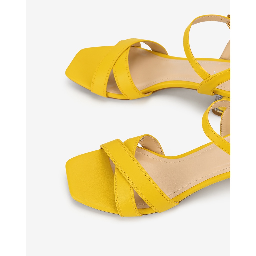 Giày Sandal cao gót nữ Zucia thiết kế quai mảnh chéo gót vuông trong suốt  cao 5cm thanh lịch - SHL85