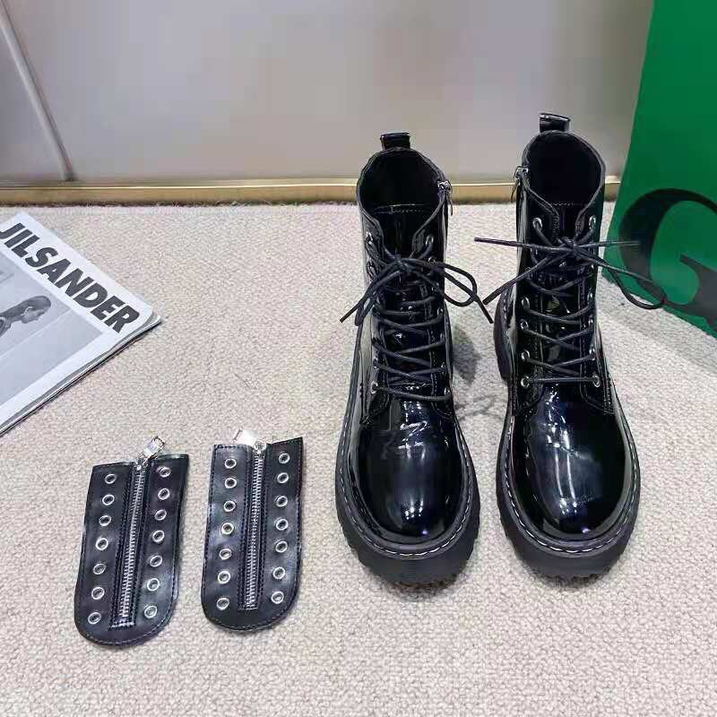 Giày Bốt Dây Buộc Khoá Sườn Da Bóng | BigBuy360 - bigbuy360.vn