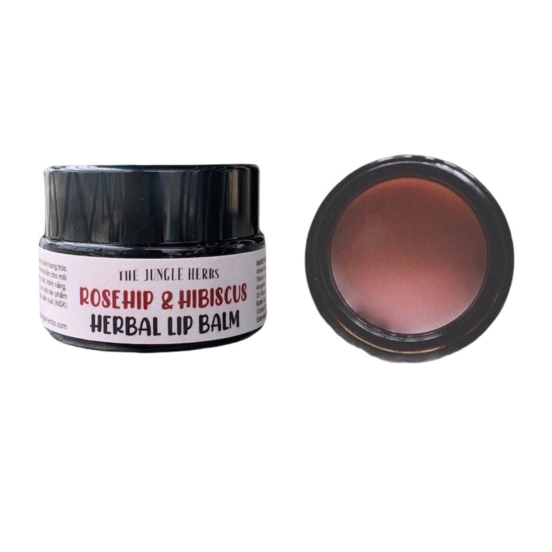 ⚡ FREESHIP⚡ Son dưỡng môi Rosehip Hibiscus Herbal Lip Balm Handmade dưỡng ẩm mềm mượt dạng hũ