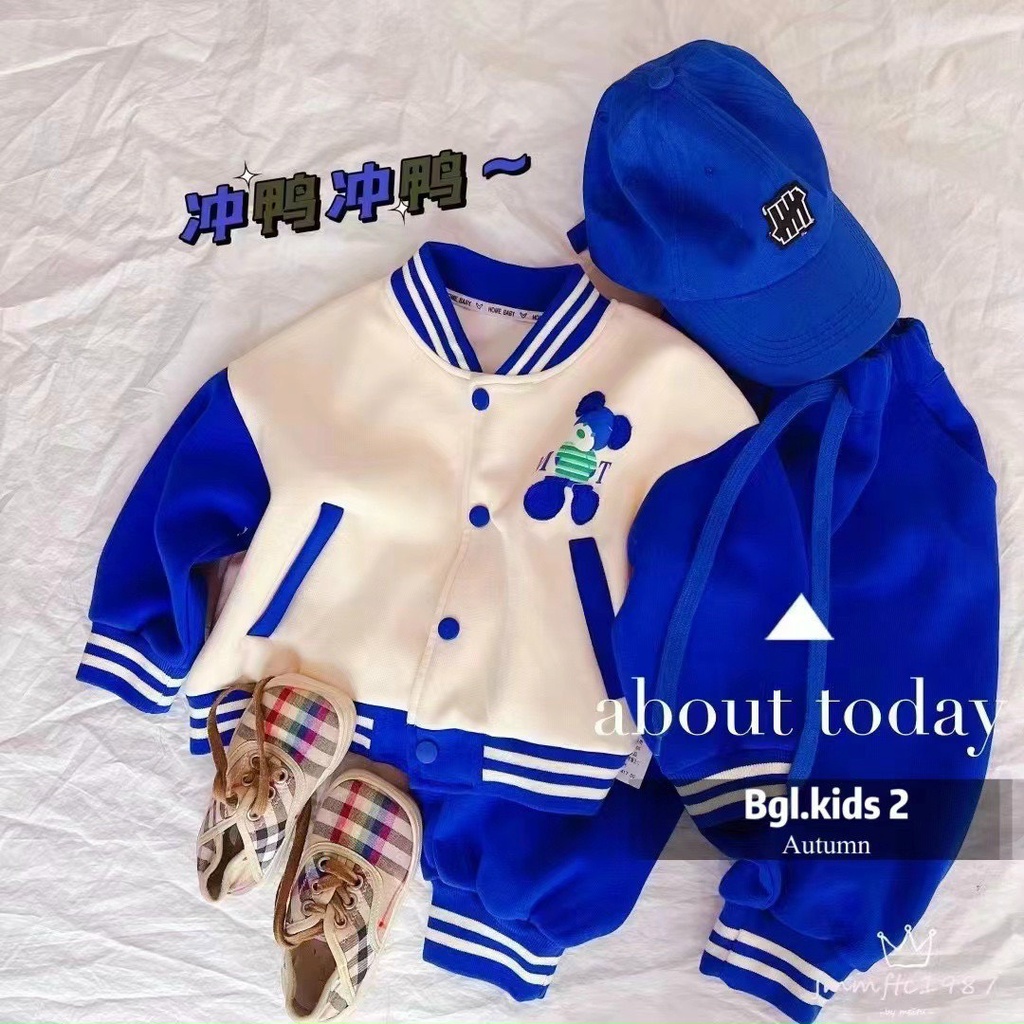 Đồ bộ bé gái, Set gấu M-T 3 chi tiết  Áo Sweater + Quần dài + Mũ lưỡi trai chất nỉ da cá cho bé từ 7-18 kg, SUN KID'S