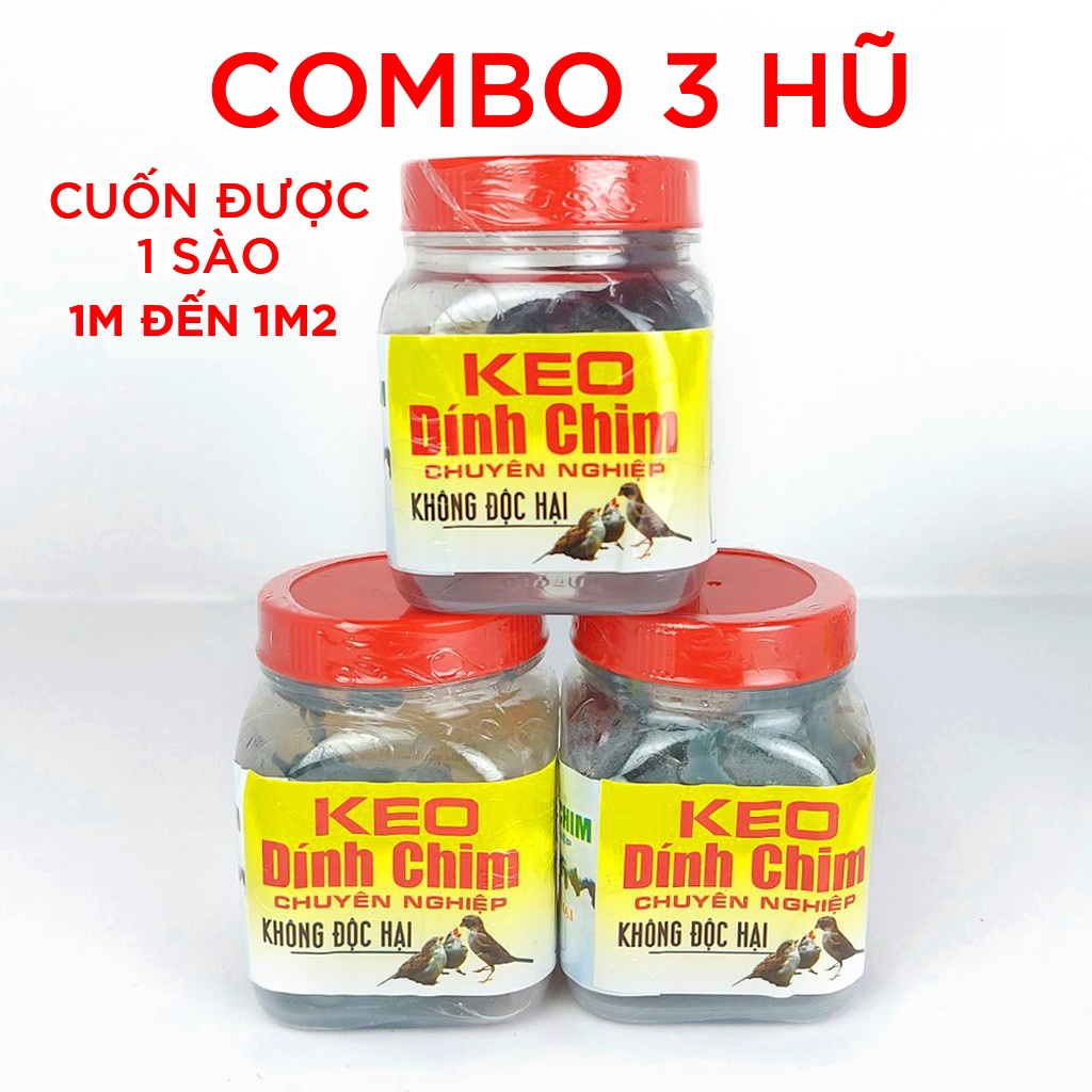 3 hũ keo bẫy chim sẻ, chào mào, trao trảo, cu gáy