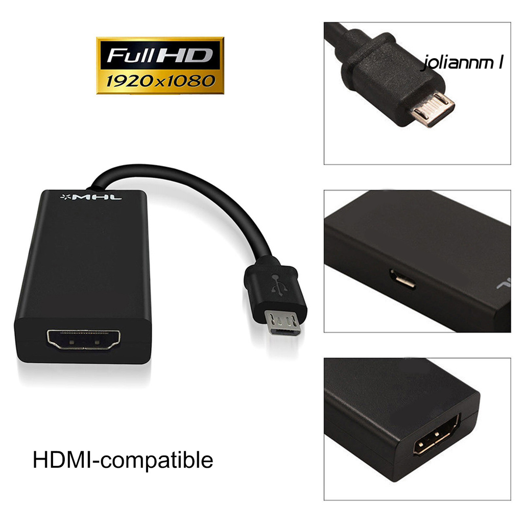 Đầu Chuyển Đổi Joliann S2 Mhl Micro Usb Sang 1080p Hdmi-Compatible Cho Android Samsung Huawei