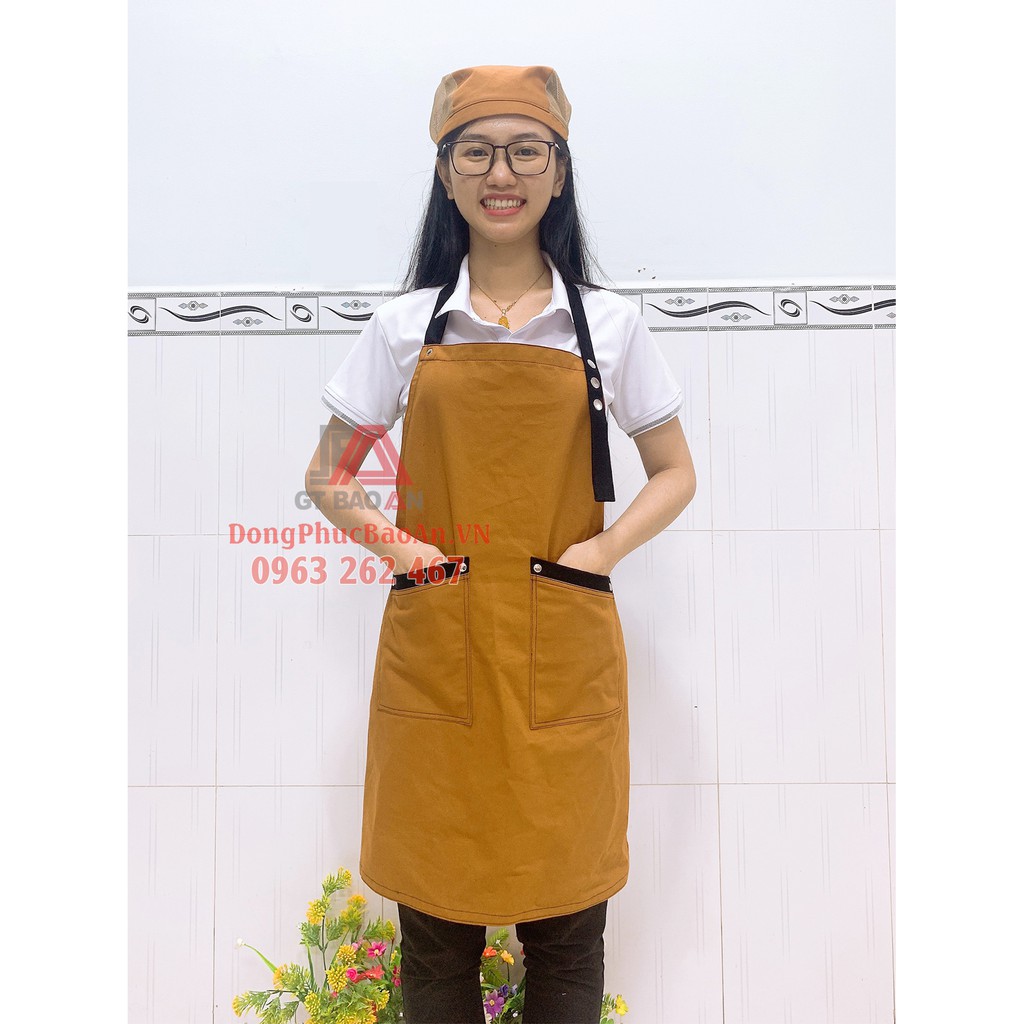 Tạp Dề Dài Trơn Cho Nhân Viên Phục Vụ Quán Cafe, Nhà Hàng