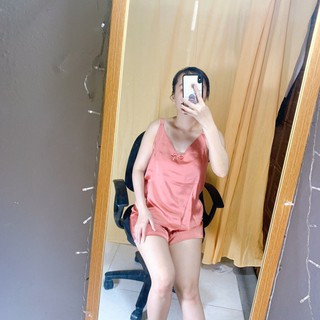 Đồ bộ nữ mặc nhà 2 dây lụa satin