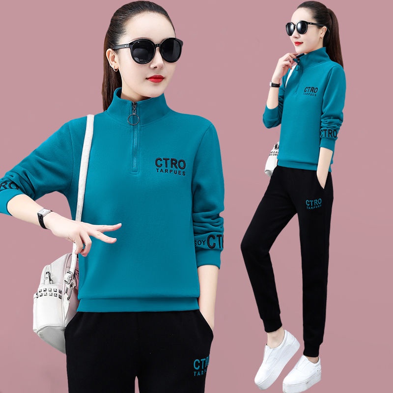 Bộ Đồ Thể Thao 100% Cotton Tay Dài Dáng Rộng Thời Trang Xuân Thu Cho Nữ 2021 | BigBuy360 - bigbuy360.vn