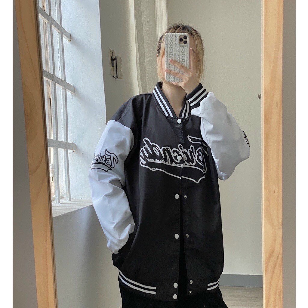 Áo Khoác Bomber Varsity Jacket Dù 2 Lớp TORI Form Rộng Nam Nữ Unisex Cúc Bấm - Trẻ Trung Năng Động Ulzzang