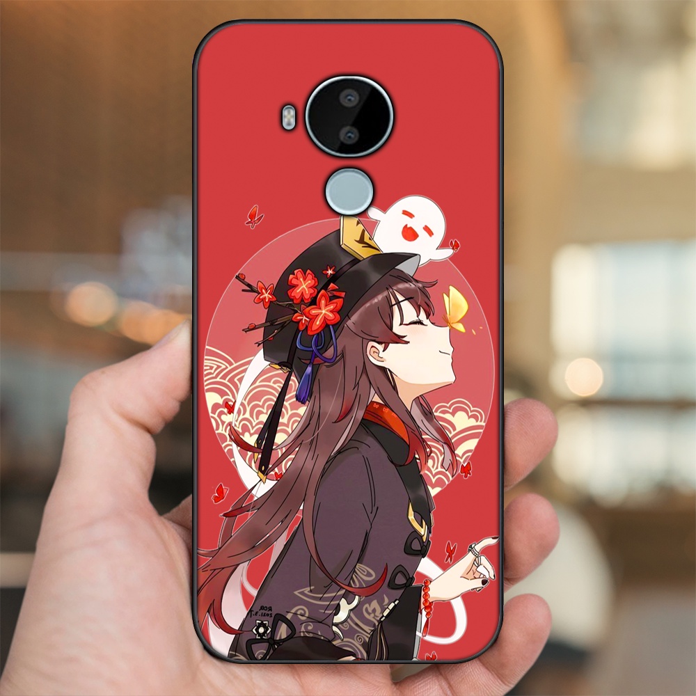 Ốp lưng Nokia C30 viền đen in hình Hutao Genshin Impact