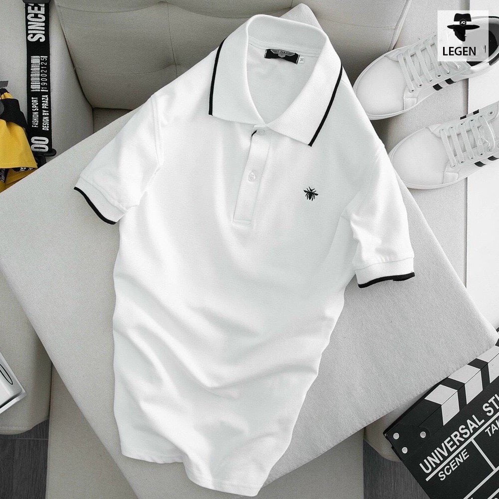 Áo thun nam polo bo viền họa tiết con ong,chất liệu cotton thoáng mát với 2 màu đen trắng PL02-CAVANI | BigBuy360 - bigbuy360.vn