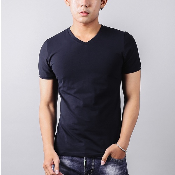 Áo Thun Cổ Tim Màu Đen Thời Trang 24h Form Áo Vừa Dùng Được Chung Cho Cả Nam Và Nữ