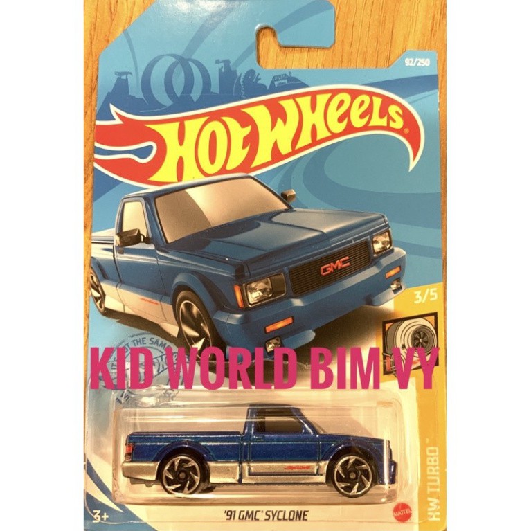 freeship Xe mô hình Hot Wheels basic Bán tải '91 GMC Syclone GRY57.