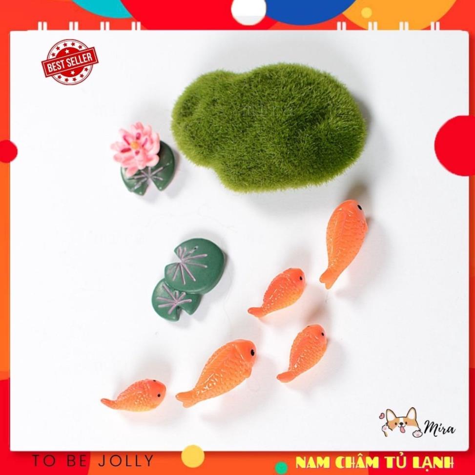 Nam Châm Tủ Lạnh 3D Set Sen Đàn Cá Chép Trang Trí Bếp, Decor Bàn Học, Trang Trí Bàn Làm Việc, Đính Note MIRA-3D68020