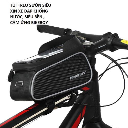 Túi Đeo Màu Đen Sườn Xe Đạp Thể Thao, Túi Treo Ghi Đông Xe Đạp Chống Nước Cao Cấp