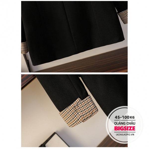 BIGSIZE Nữ (45-100kg) Áo vest nữ blazer khoác đen dáng rộng thiết kế trẻ trung thanh lịch - Phong cách Hàn Quốc - quảng châu cao cấp | BigBuy360 - bigbuy360.vn