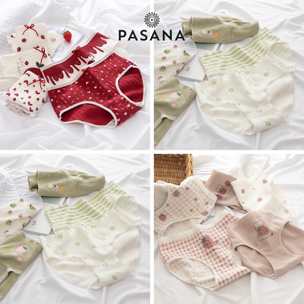 SET 5 Quần Lót Nữ Cotton Nâng Mông Thông Hơi Hoạ Tiết Dễ Thương PASANA1.2