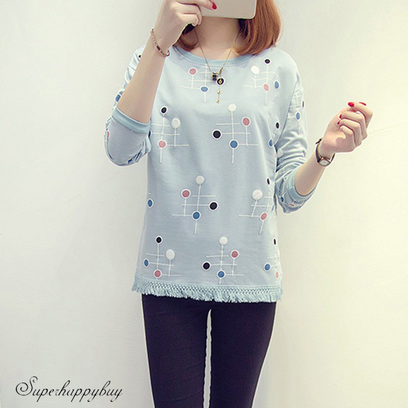 Áo sơ mi tay dài họa tiết hoa phong cách Hàn Quốc thời trang cho nữ