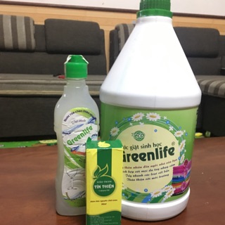 Set can nước giặt Sinh học bồ kết bồ hòn Greenlife + nước rửa chén + nước tẩy bồn cầu