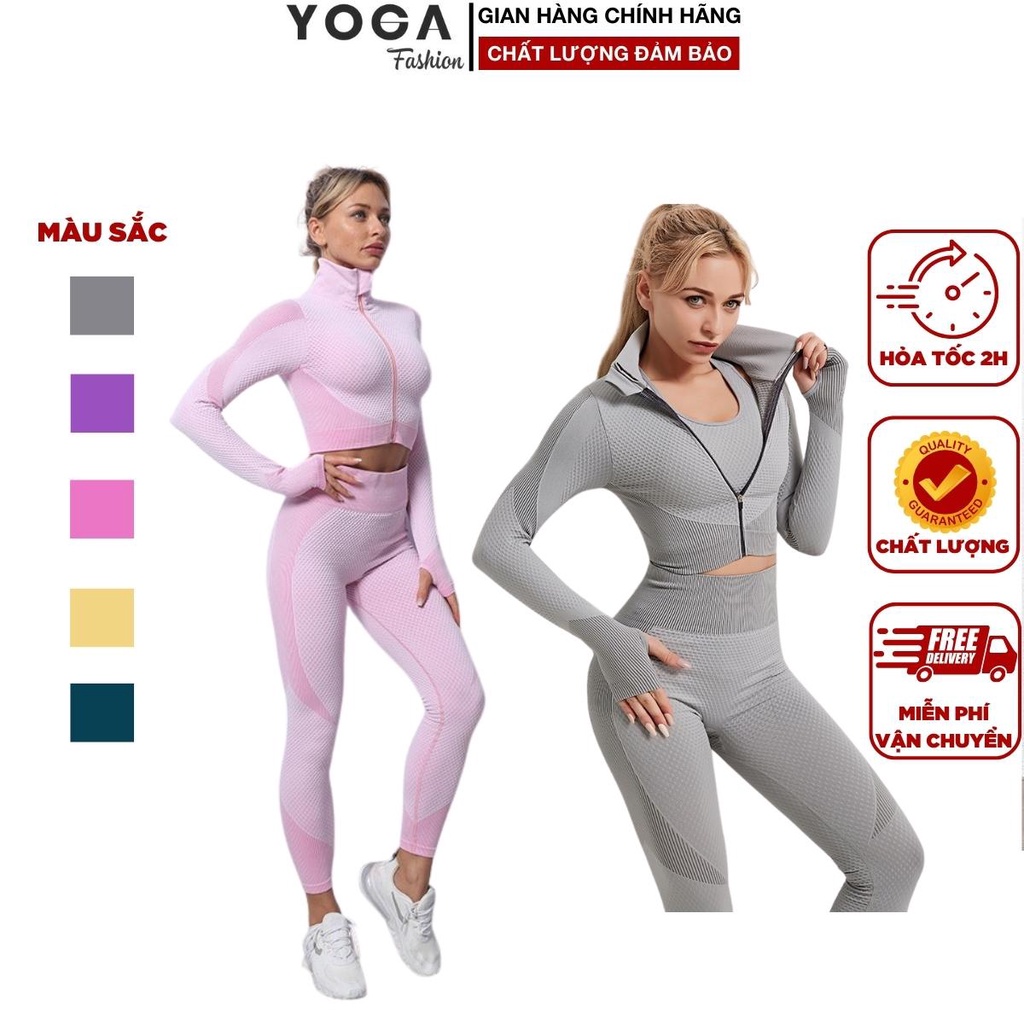 Bộ đồ tập Gym Yoga ÁO KHOÁC kéo khóa YG53