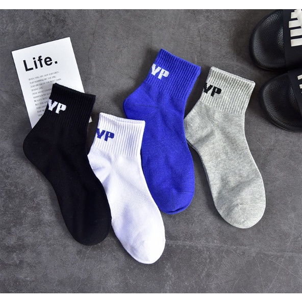 Vớ Tất cổ lửng Unisex chữ SJVP phong cách thể thao, năng động.