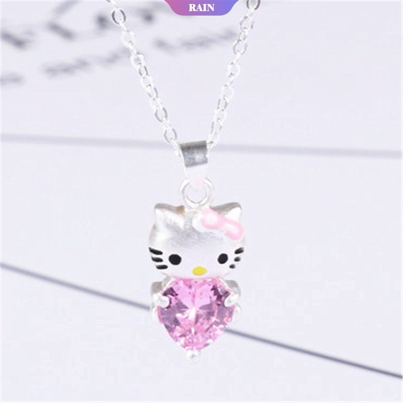Vòng cổ Mặt Mèo Hello Kitty Đính Đá Pha Lê Dễ Thương