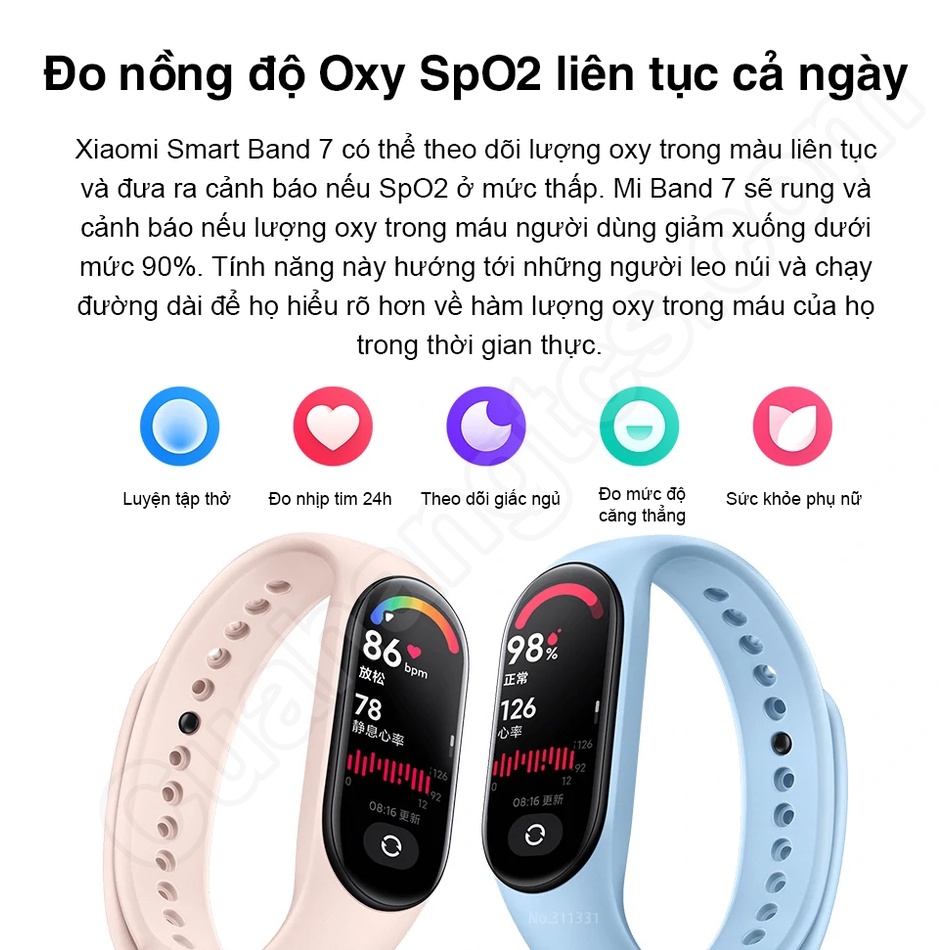 [BẢN QUỐC TẾ] Vòng đeo tay thông minh Xiaomi Mi Band 7 Miband7 hỗ trợ Tiếng Việt | BigBuy360 - bigbuy360.vn