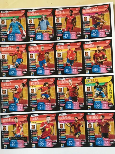 Full set 16 cầu thủ ManChester United + Barca + spain